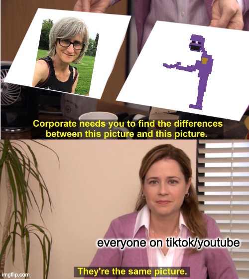 They're The Same Picture Meme | everyone on tiktok/youtube | image tagged in memes,they're the same picture | made w/ Imgflip meme maker
