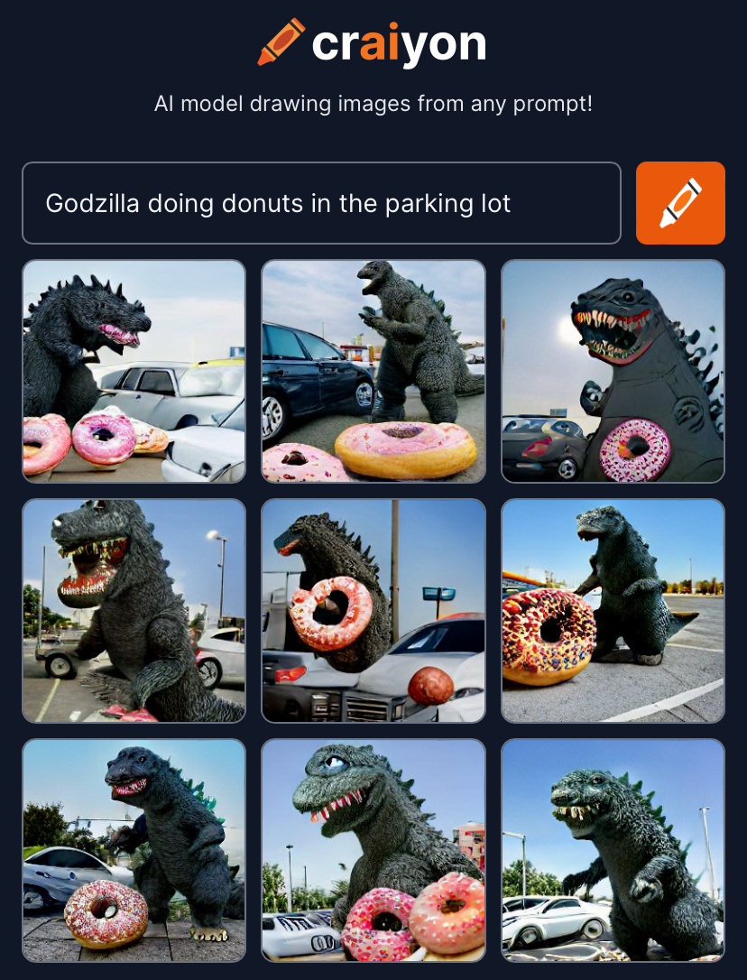 Godzilla doing donuts in the parking lot Blank Meme Template