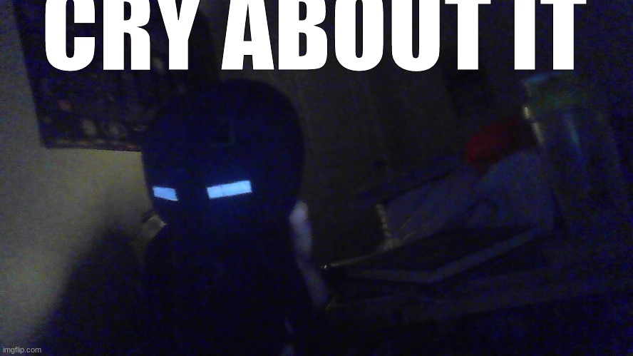 the he!!!! | CRY ABOUT IT | image tagged in the he | made w/ Imgflip meme maker