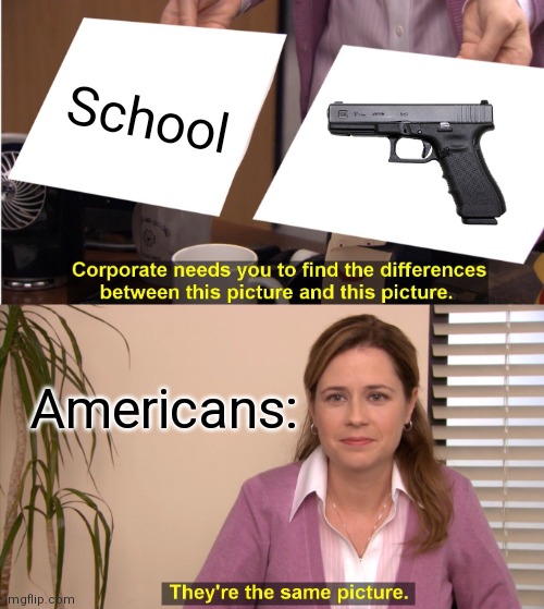 They're The Same Picture | School; Americans: | image tagged in memes,they're the same picture | made w/ Imgflip meme maker