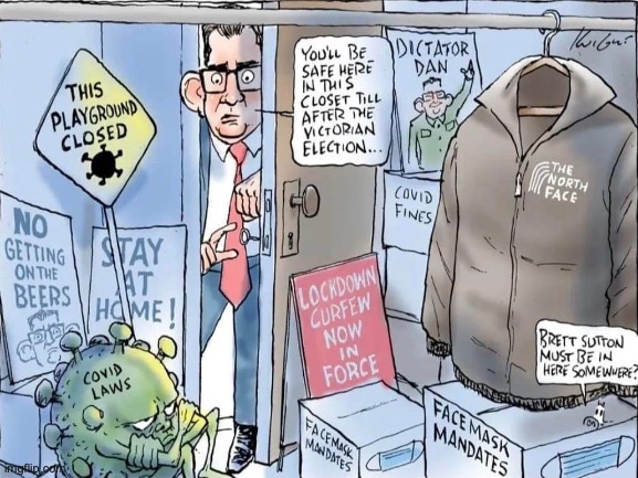 Dictator Dan's wardrobe to dictate us again | image tagged in daniel andrews,dictator dan,labor party,covid-19,the north face | made w/ Imgflip meme maker
