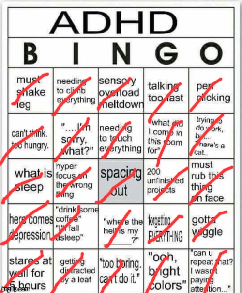 Slightly concerned | image tagged in adhd bingo | made w/ Imgflip meme maker