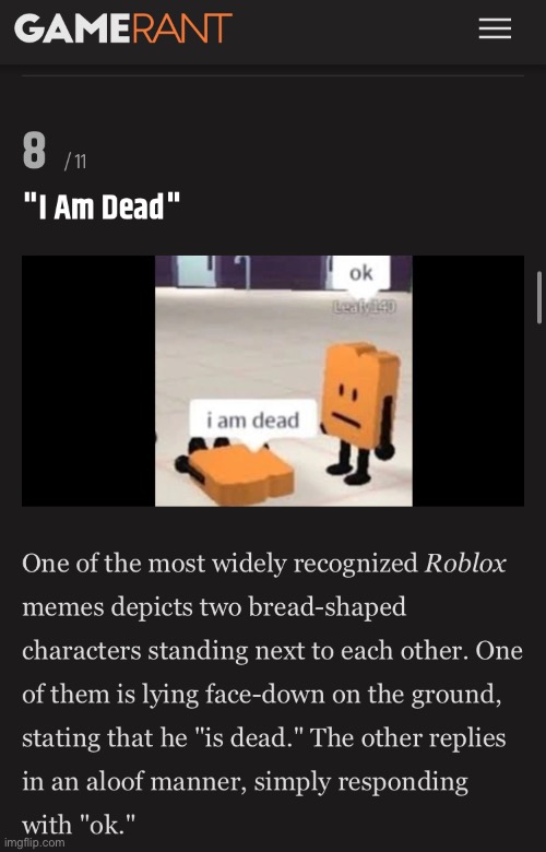 Apparently gamerant doesn’t know BFDI | made w/ Imgflip meme maker