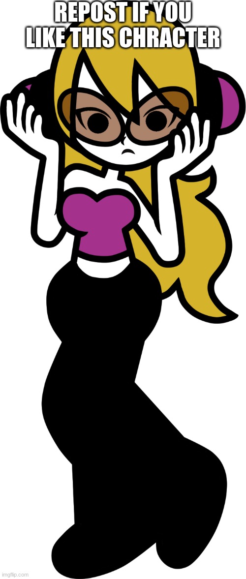 Either you hate her or like her (Plus no horny) | REPOST IF YOU LIKE THIS CHRACTER | image tagged in mcadroe no horny,rhythm heaven | made w/ Imgflip meme maker