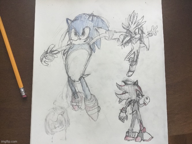 The 06 trio | image tagged in sonic 06,drawing | made w/ Imgflip meme maker