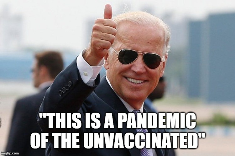 4X Vaxxed Brandon Also Said | "THIS IS A PANDEMIC OF THE UNVACCINATED" | image tagged in biden thumbs up | made w/ Imgflip meme maker