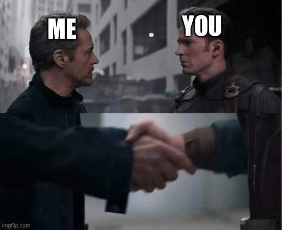 Endgame Handshake | ME YOU | image tagged in endgame handshake | made w/ Imgflip meme maker