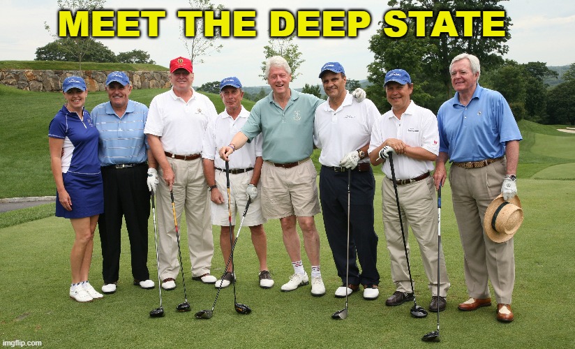 swamp creatures | MEET THE DEEP STATE | image tagged in donald trump,bill clinton,rudy giuliani | made w/ Imgflip meme maker