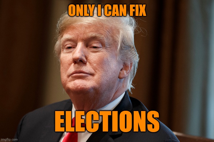 Trump | ONLY I CAN FIX; ELECTIONS | image tagged in trump,arrogant rich man,election fraud,gop hypocrite,traitors | made w/ Imgflip meme maker