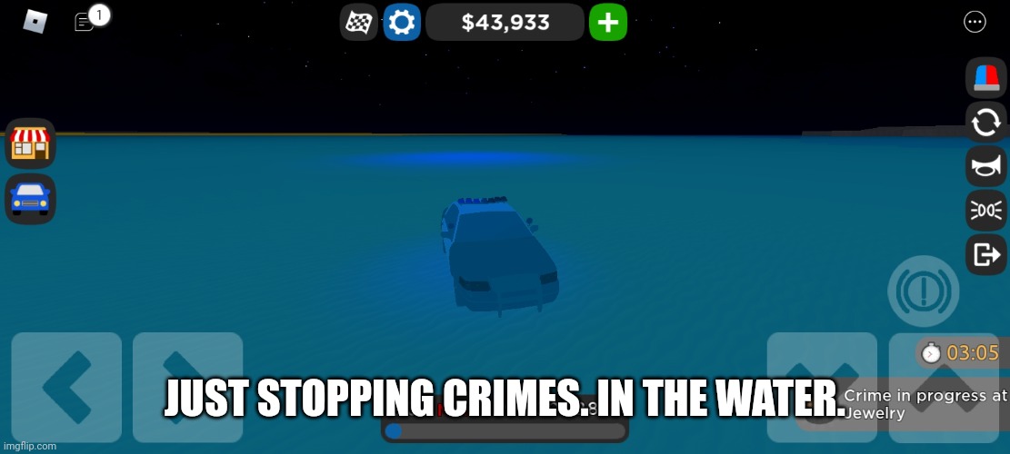 JUST STOPPING CRIMES. IN THE WATER. | made w/ Imgflip meme maker