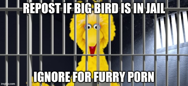 Big bird in jail Blank Meme Template