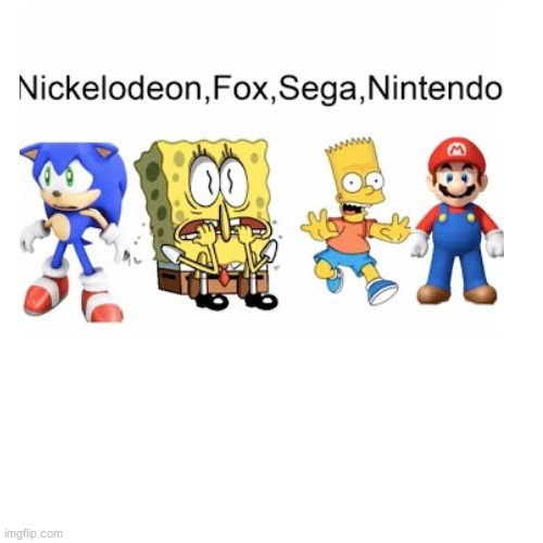 High Quality Nickelondeon,Fox,Sega,Nitendo Please don't Blank Meme Template