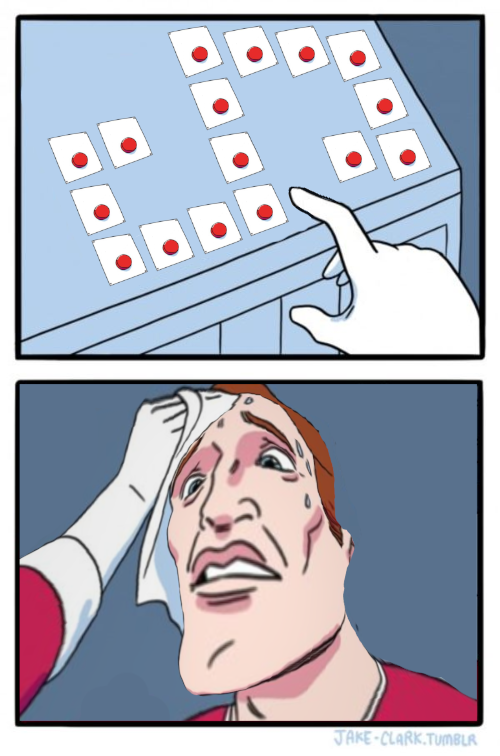 High Quality Too Many Buttons Blank Meme Template