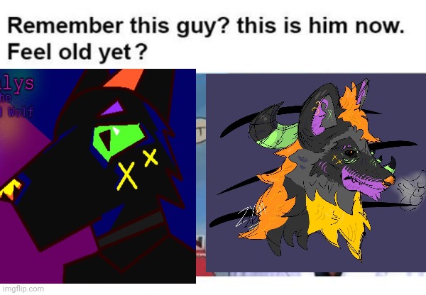 this is what  almost a year of practicing and upgrading art supplies looks like. both drawn by me | made w/ Imgflip meme maker