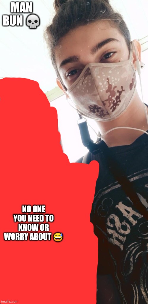 MAN BUN 💀; NO ONE YOU NEED TO KNOW OR WORRY ABOUT 😅 | made w/ Imgflip meme maker