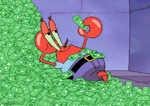 mr crab on money bath | image tagged in mr crab on money bath | made w/ Imgflip meme maker