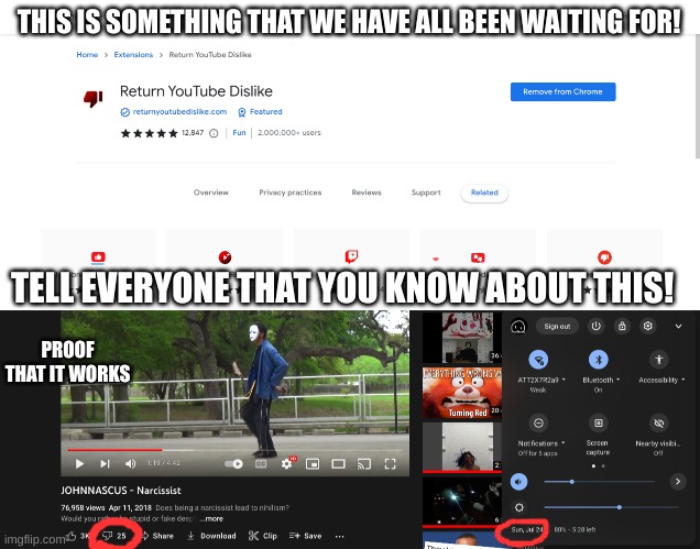 how to brink back youtube dislikes (link in comment section) |  THIS IS SOMETHING THAT WE HAVE ALL BEEN WAITING FOR! TELL EVERYONE THAT YOU KNOW ABOUT THIS! PROOF THAT IT WORKS | image tagged in youtube,dislike,narcissist | made w/ Imgflip meme maker