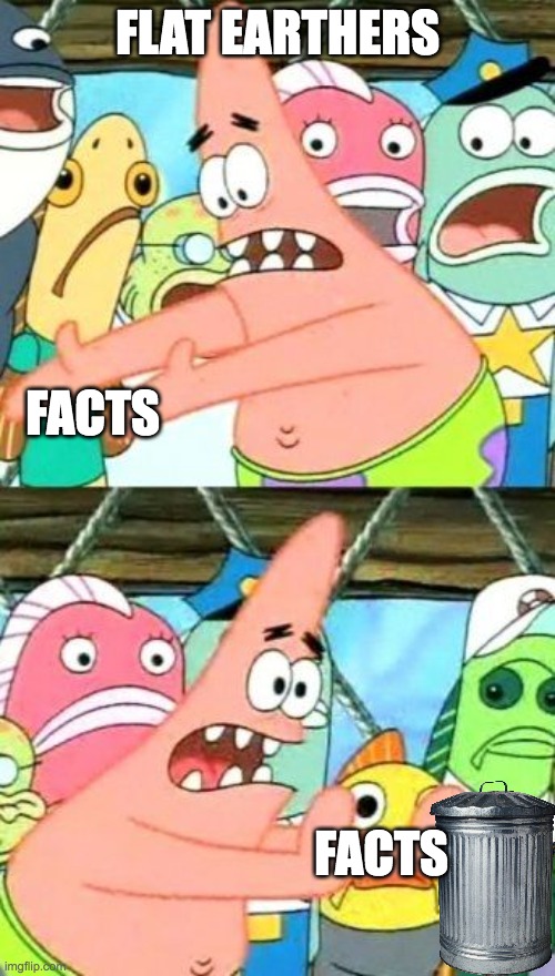 They're so dumb |  FLAT EARTHERS; FACTS; FACTS | image tagged in memes,put it somewhere else patrick,flat earthers,trash,relatable,funny | made w/ Imgflip meme maker