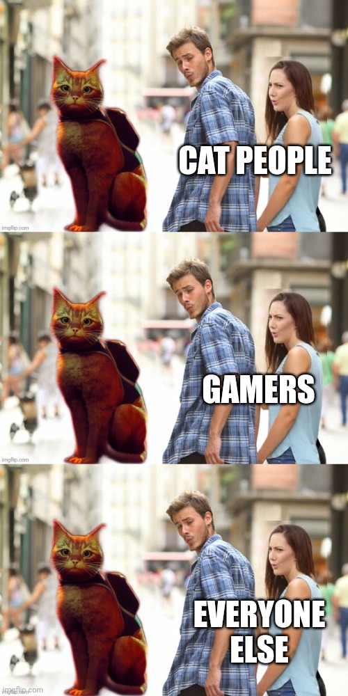 DON'T DENY IT, YOU WANT TO PLAY THAT GAME | CAT PEOPLE; GAMERS; EVERYONE ELSE | image tagged in cats,stray,game,video games,gaming | made w/ Imgflip meme maker