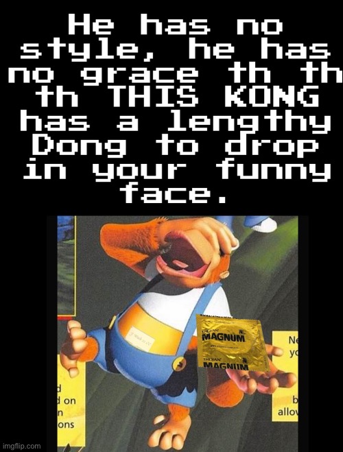 Lanky Kong’s Lengthy Dong | image tagged in donkey kong,magnum,condom,dk rap,nintendo | made w/ Imgflip meme maker