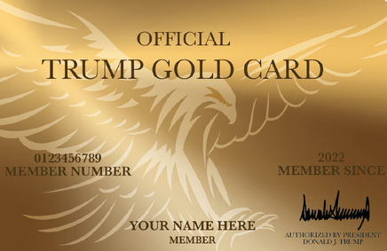High Quality Trump Gold Card Blank Meme Template