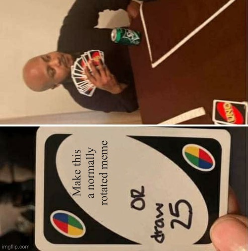 Why not? | Make this a normally rotated meme | image tagged in memes,uno draw 25 cards | made w/ Imgflip meme maker