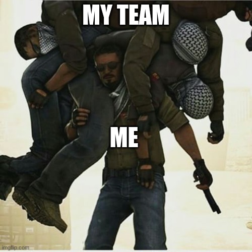 come on julio! | MY TEAM; ME | image tagged in fortnite carry,team,ggez,augh | made w/ Imgflip meme maker
