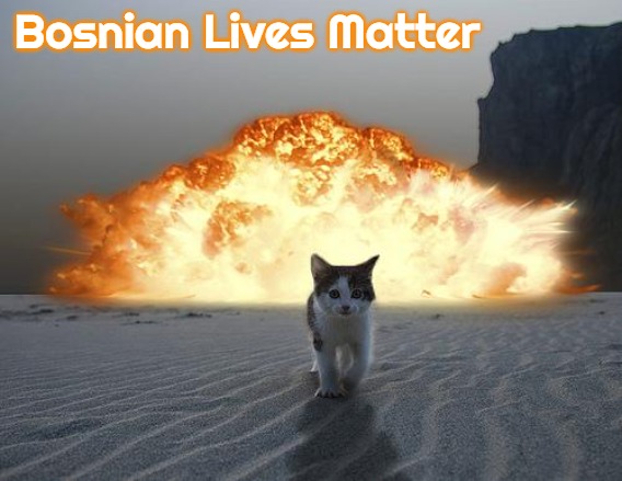 cat explosion | Bosnian Lives Matter | image tagged in cat explosion,bosnian lives matter,slavic | made w/ Imgflip meme maker