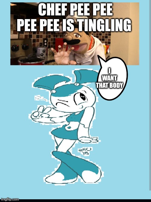 Chef pee pee and Jenny | CHEF PEE PEE PEE PEE IS TINGLING; I WANT THAT BODY | image tagged in distracted boyfriend | made w/ Imgflip meme maker