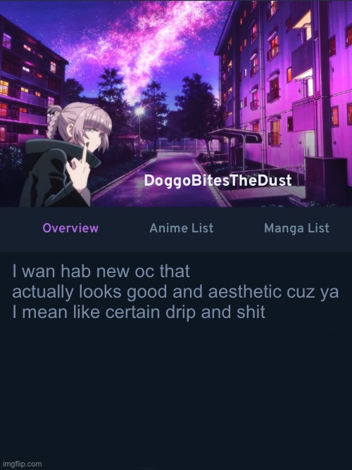 I’m bad at character design | I wan hab new oc that actually looks good and aesthetic cuz ya
I mean like certain drip and shit | image tagged in doggos animix temp ver2 | made w/ Imgflip meme maker