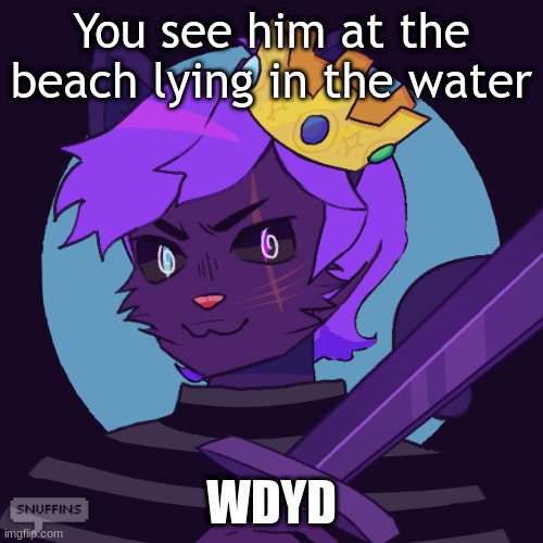 no op or joke ocs | You see him at the beach lying in the water; WDYD | image tagged in roleplaying | made w/ Imgflip meme maker