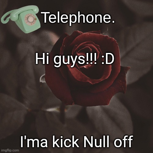 Hi guys!!! :D; I'ma kick Null off | image tagged in template | made w/ Imgflip meme maker