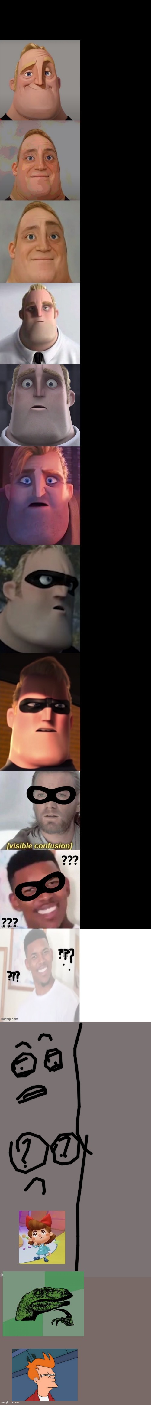 Mr incredible confused 16 phase Blank Meme Template