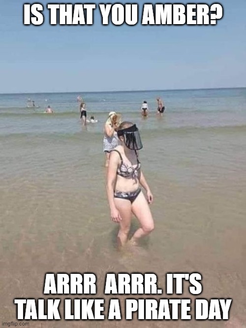 Amber | IS THAT YOU AMBER? ARRR  ARRR. IT'S TALK LIKE A PIRATE DAY | image tagged in amber | made w/ Imgflip meme maker