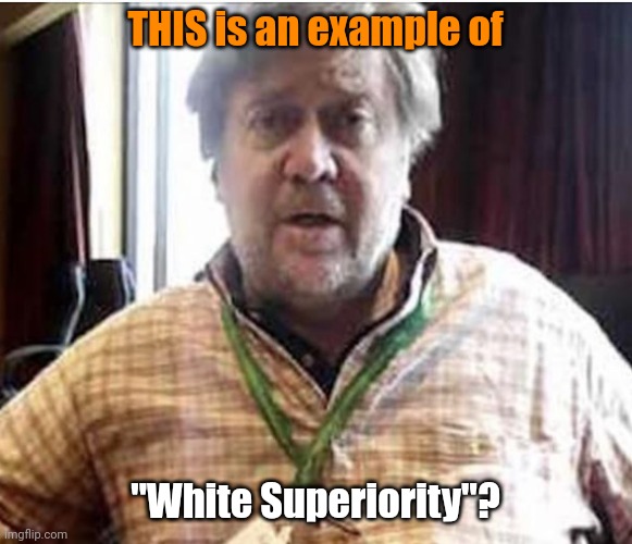 President Steve Bannon | THIS is an example of; "White Superiority"? | image tagged in president steve bannon | made w/ Imgflip meme maker