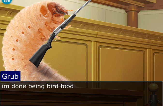 grub is done being bird food Blank Meme Template