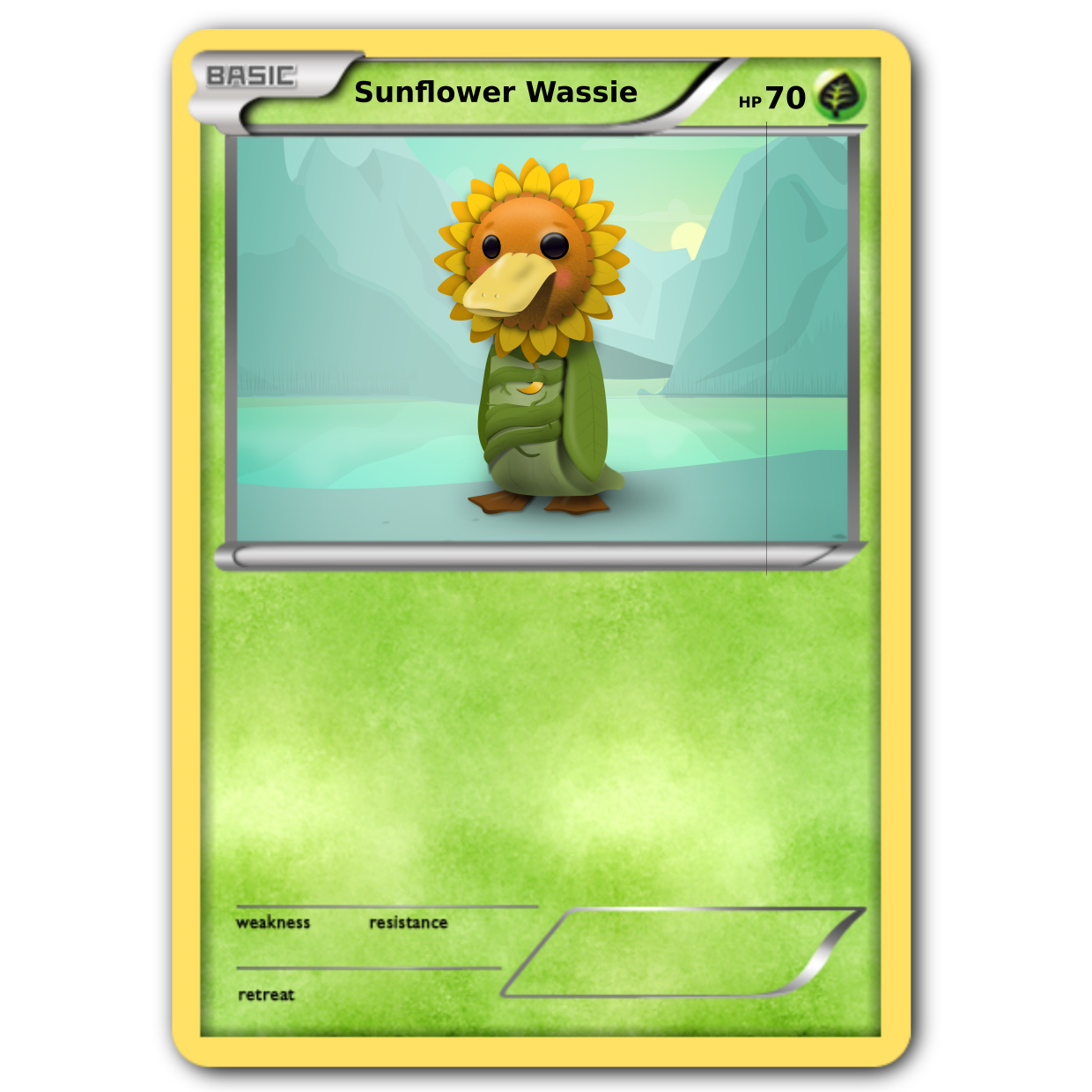 High Quality sunflower wassie pokemon card Blank Meme Template