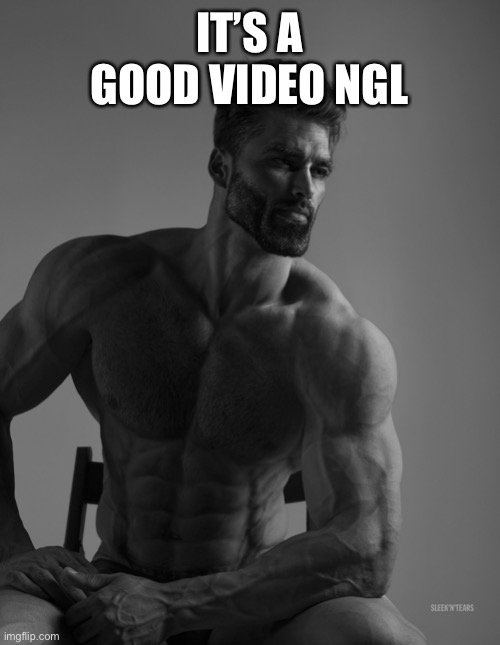 Giga Chad | IT’S A GOOD VIDEO NGL | image tagged in giga chad | made w/ Imgflip meme maker