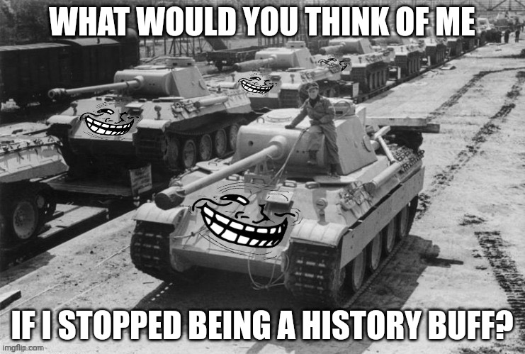 Part 3 | WHAT WOULD YOU THINK OF ME; IF I STOPPED BEING A HISTORY BUFF? | image tagged in troll panther | made w/ Imgflip meme maker