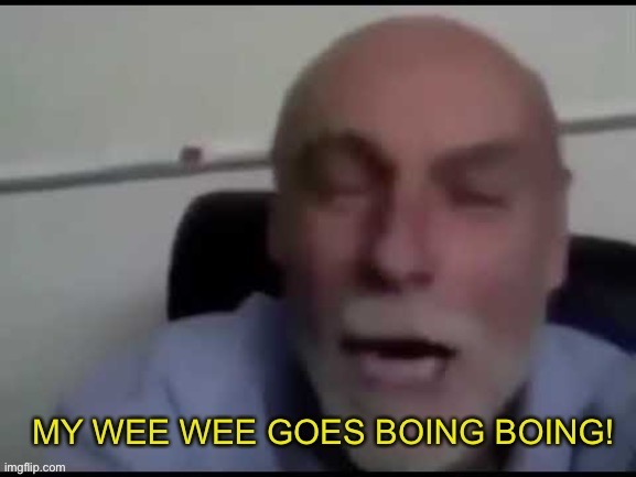 My wee wee goes Boing boing! | image tagged in my wee wee goes boing boing | made w/ Imgflip meme maker
