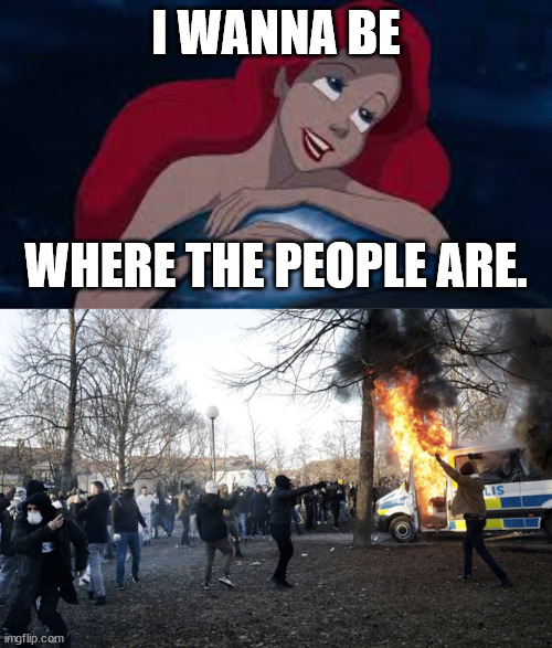 I WANNA BE; WHERE THE PEOPLE ARE. | image tagged in little mermaid | made w/ Imgflip meme maker