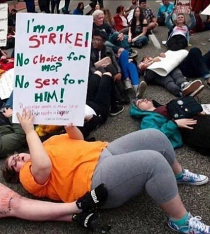 High Quality Fat feminist on strike Blank Meme Template