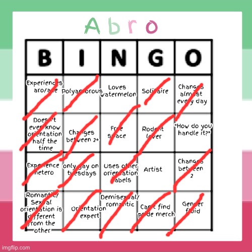 There’s also an abrosexual stream if you guys want to follow | image tagged in abro bingo | made w/ Imgflip meme maker
