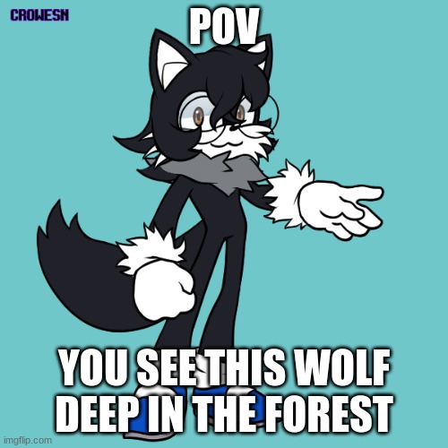 Rules in tags. No killing him. | POV; YOU SEE THIS WOLF DEEP IN THE FOREST | image tagged in no op ocs,no joke ocs,no military ocs,romance or action,if romance use a straight female oc | made w/ Imgflip meme maker