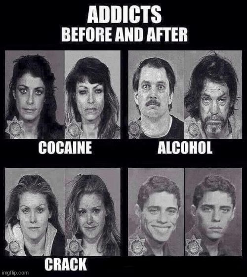 Addicts before and after Blank Meme Template