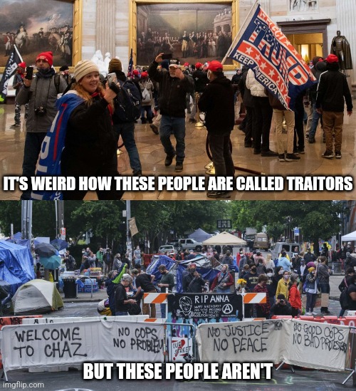 Isn't declaring autonomy essentially the same as trying to secede when you don't like the rules?  Dems never change. | IT'S WEIRD HOW THESE PEOPLE ARE CALLED TRAITORS; BUT THESE PEOPLE AREN'T | image tagged in memes,politics,treason | made w/ Imgflip meme maker