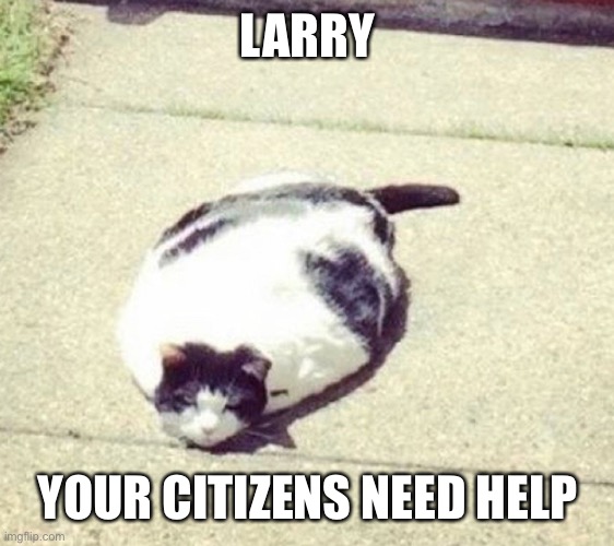 LARRY; YOUR CITIZENS NEED HELP | made w/ Imgflip meme maker
