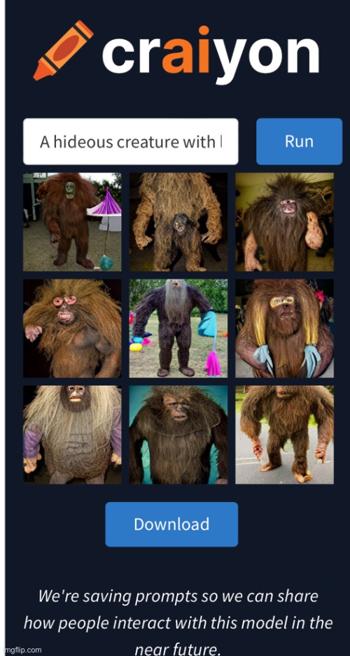 I typed “A hideous creature with large amounts of hair wearing clothes at a party with Bigfoot” | image tagged in ahhhhhhhhhhhhh | made w/ Imgflip meme maker