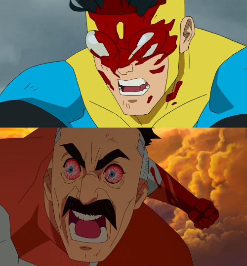 High Quality Invincible v Omni Man Blank Meme Template