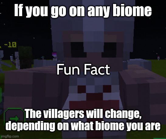 Fun facts with Frank (This is an example) | If you go on any biome; Fun Fact; The villagers will change, depending on what biome you are | image tagged in armored zombie,and that's a fact,fun facts with squidward,memes,funny,custom template | made w/ Imgflip meme maker